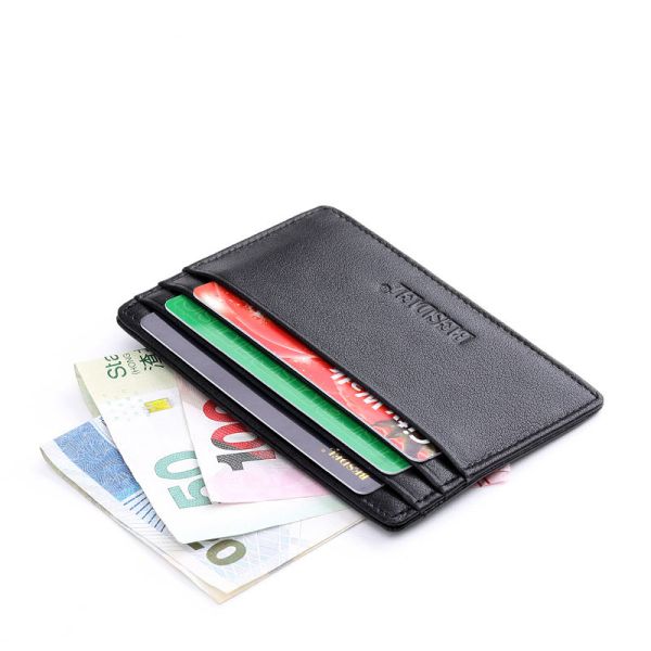 Customized Genuine Leather Card Holder Fashion Style Leather Card Wallet