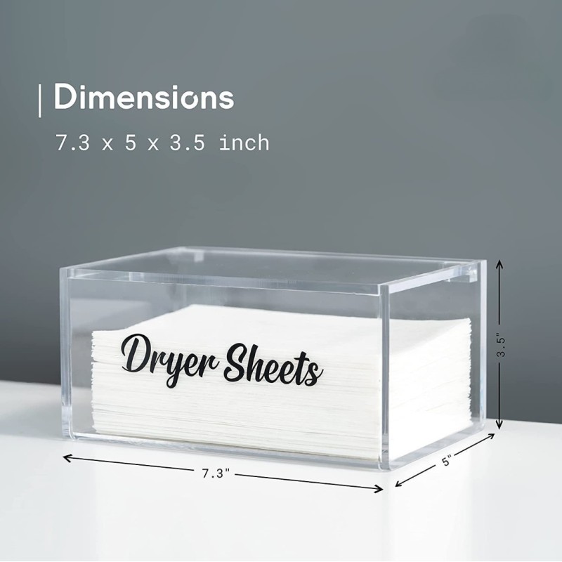 Multi-function Modern Plastic Container Storage Box Dryer Sheet Holder Dispenser for Kitchen Laundry Room Organization