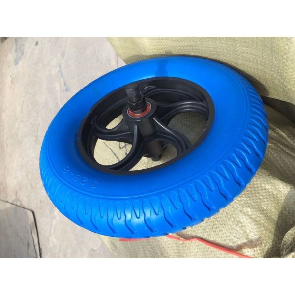 Black Yellow Orange Solid PU Foam Wheels For Barrow