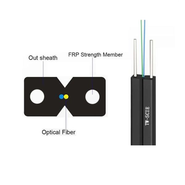 FTTH GJYXFH butterfly-shaped optical fiber cable Simplex Bow Type G657A1 Drop Wire Fiber Optic 2 Core 1