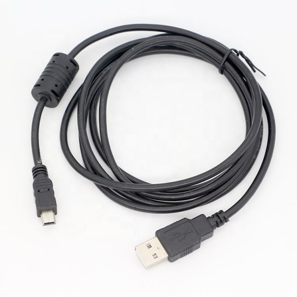 1m Digital Camera Magnetic Ring Mini USB Data Charger Cable with Ferrite