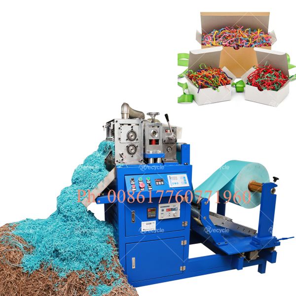 Mini Small Straight Crinkle Paper Raffia Cutting Cutter Shredder Machine For Packaging Gift Box Tissue Paper Automatic