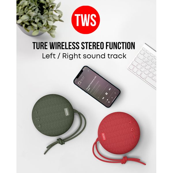 Small Army Green Wireless Bluetooth Speaker Farbic Material 800mAh 10M range