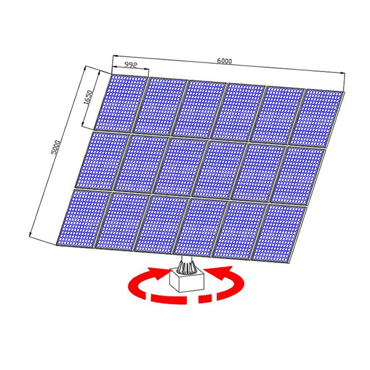 12 Panels Double Axis Solar Tracker 6kw Dual Access Solar Tracker