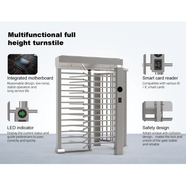 Indoor / Outdoor Full Height Turnstile Gate with Card Reader or Multi Access Control System