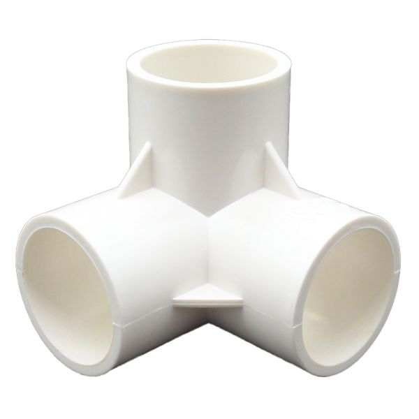 Three Dimensional PVC Drainage Pipe Fittings Four Way Right Angle Plastic Joint
