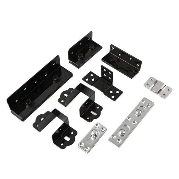 Galvanized Hardware Kit for Metal Bed Rail Frame Fasteners Foot Plates Brackets Hooks and Furniture Accessories