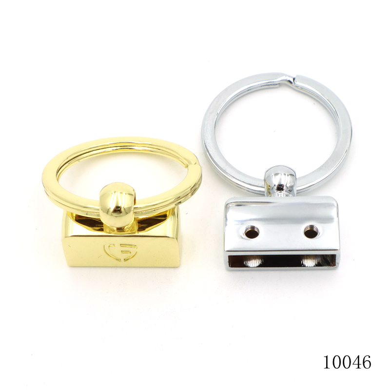 Custom Logo Key Fob Hardware | 20mm Leather Strap Holder with 30mm Split Key Ring