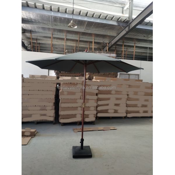 Stable Structure Wooden Umbrella with Pongee Panel Material and 2.5m Open Diameter