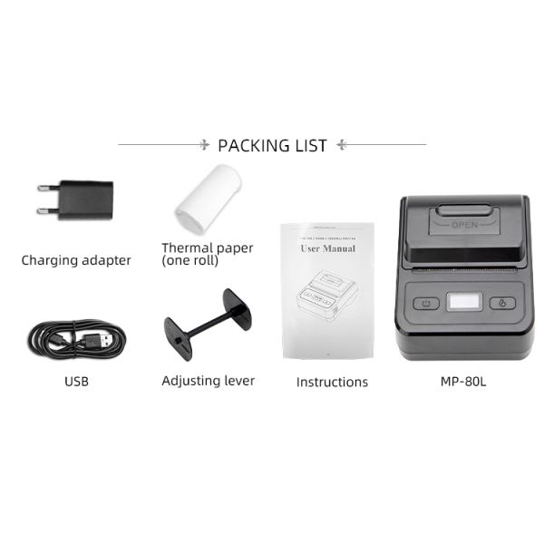 Wireless Mini Thermal Transfer Printer Portable Manual Printer Without Ink for Travel