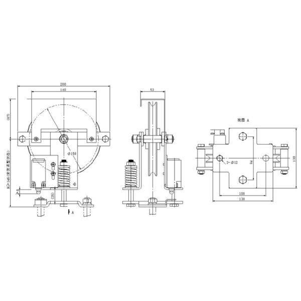 Elevator Safety Parts 400~900N Pulling Force Speed Limiter For Home Elevator