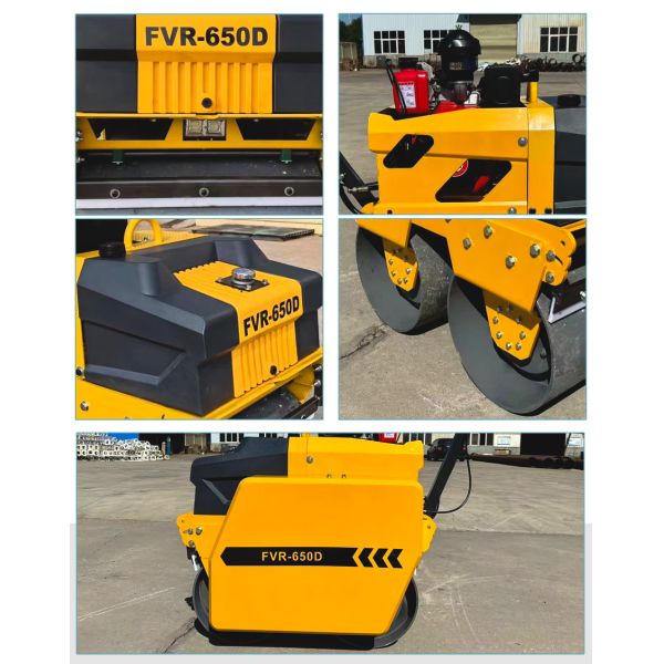 Hydraulic Double Drums Vibration Walk Behind Road Roller for Engineering Plastic Water Tank and Oil Tank