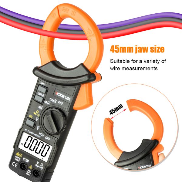 VICTOR 3266 HIGH-PRECISION DIGITAL CLAMP METER large screen display maximum display 4000 word height 15m