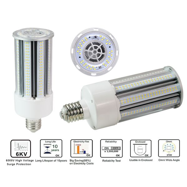 150Lm/W E39 E40 LED Corn Light 54W 60W IP65 Waterproof With 6000V High Voltage Surge Protection