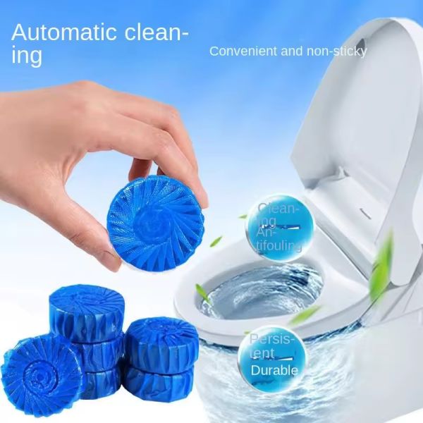 Blue Automatic Toilet Bowl Cleaner Tablets Bubbles Solid Block Toilet Cleaning Tablet