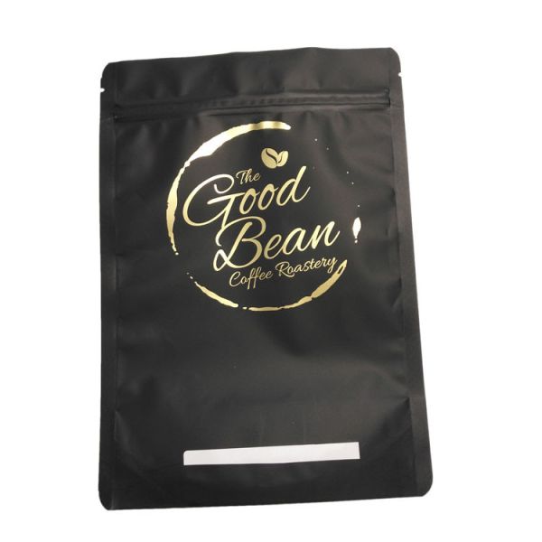 Black Matte Surface Foil Lined Coffee Stand Up Foil Pouch Packaging