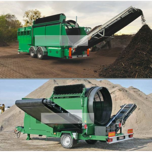 Portable Automatic Trommel Screen Drum Sieve Separator for Compost Topsoil Worm Wood and Charcoal Sifting