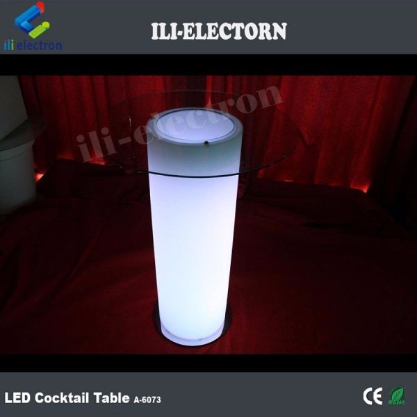 glass table top illuminated bar table led cocktail table