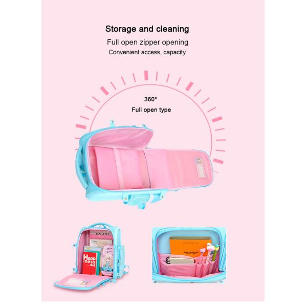 Pink EVA Tool Case With Zipper / Large Capacity Children School Bag