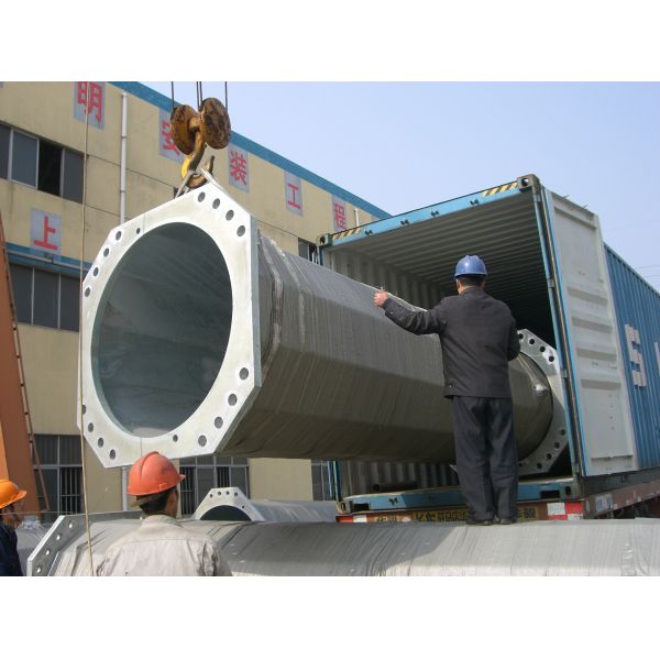 Distribution Line Galvanized Electrical Power Pole / Power Transmission Poles Anti Rust