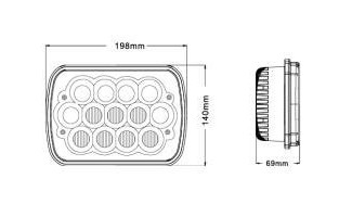 Latest Released High/Low Beam 65W IP68 Square 5D LED Headlight/Chrome for Off-road/LED Work Light