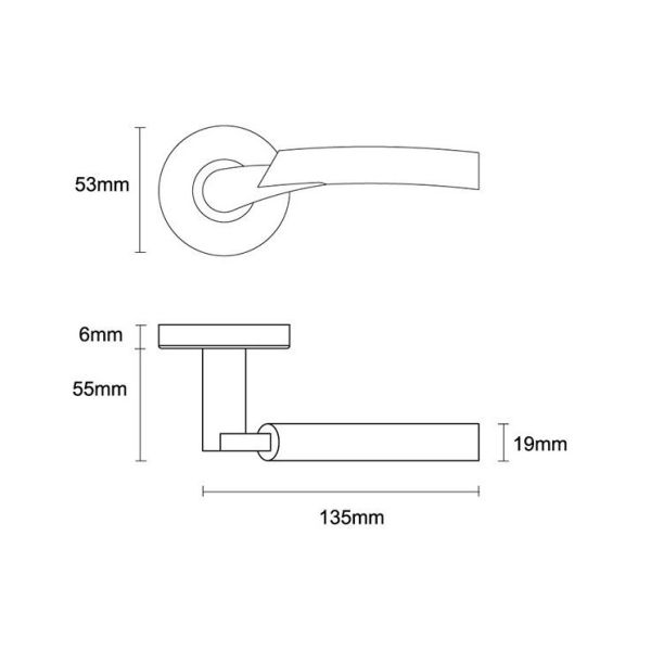EN1906 Grade 3 door handle hardware with concealed screw fixing