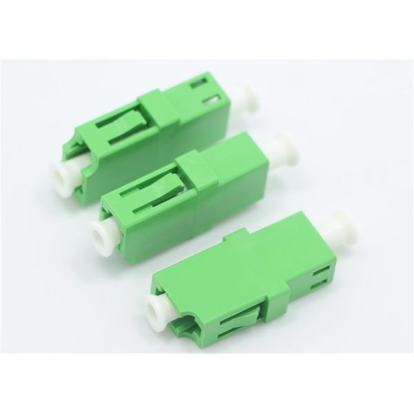 LC APC Simplex Fiber Optic Adapter Green Plastic Wide Working Temperature For Optical Connections