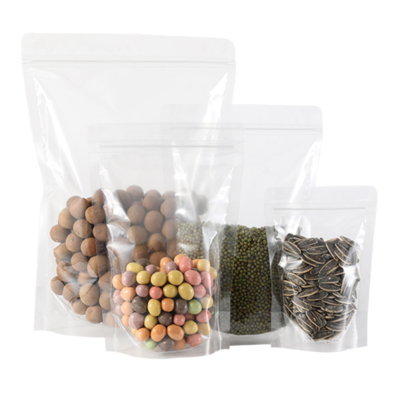 Customized Food Grade Recyclable Multi Purpose Use Translucent Upright Bags Zipper Plastic Bags for Storage