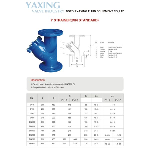 DIN3202 F6 Y Strainer