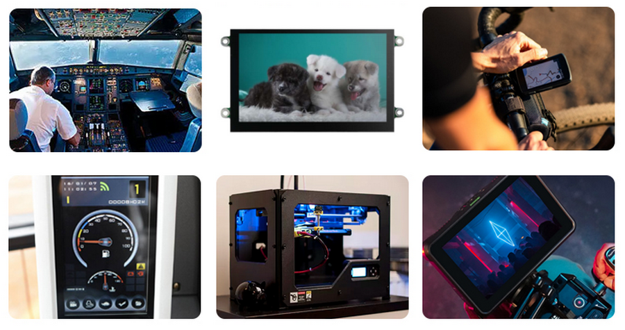 Custom Made 5 Inch Industrial Lcd Display 800x480 Resolution With Pcb Control Board