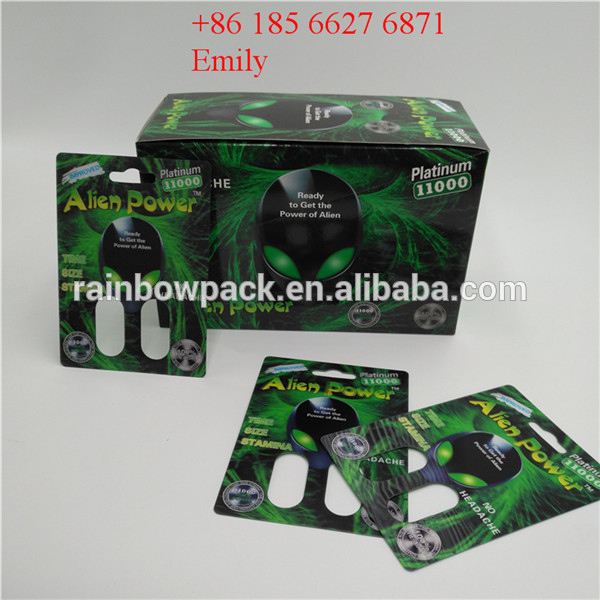 Private Labels Blister Card Packaging , Rhino Pill Plastic Blister Packaging