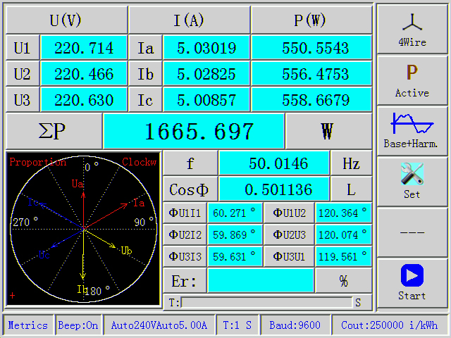 High Accuracy Class Energy Electric Meter Test Bench Three Phase