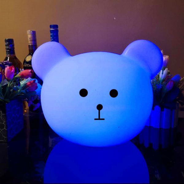 PE plastic decorative bear led table lamps