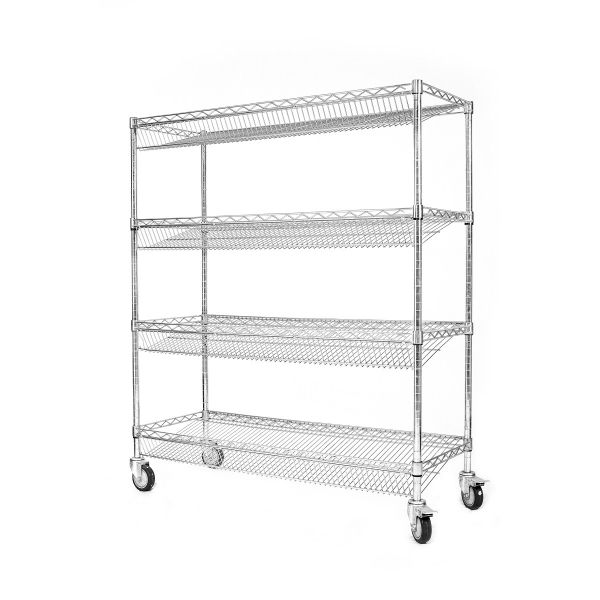 Customized ESD Storage 4 Layers Shelf Trolley Wire Mesh shelving Cart