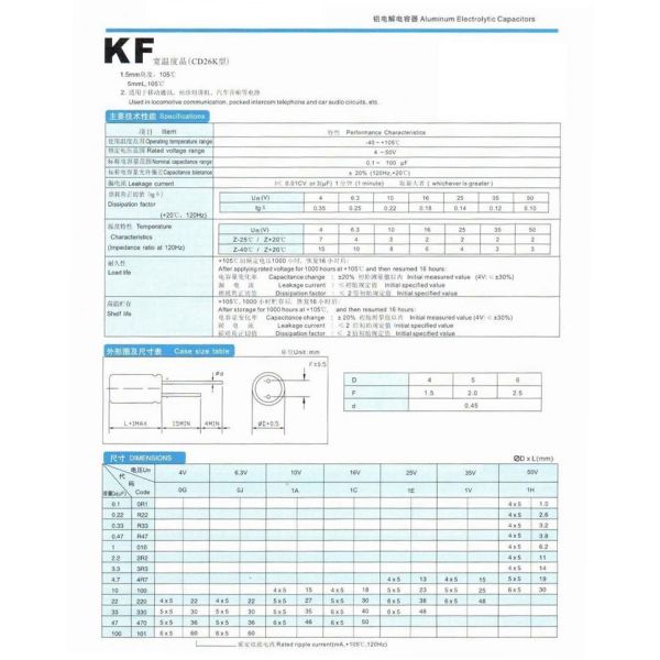 Radial Aluminum Electrolytic Capacitor High Frequency 47uf 16v Capacitor