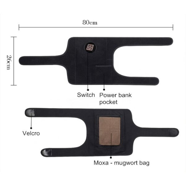 100% Polyester Electric Heating Knee Pad 5V With 3 Shift Temperature