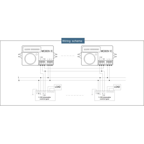 800W 220-240Vac Input 1-10V Cluster Control Motion Sensor With Plastic Housing