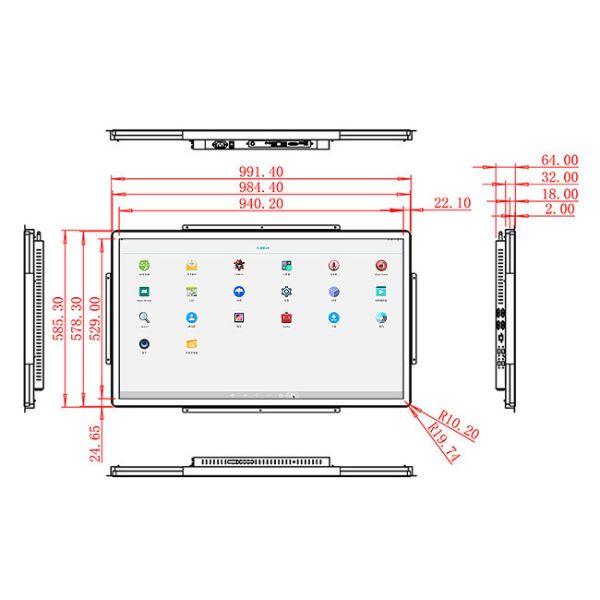 43-Inch Android Large-Scale Control System for Immersive Retail Displays, Public Information Boards, Security Terminals, and Medical Equipment