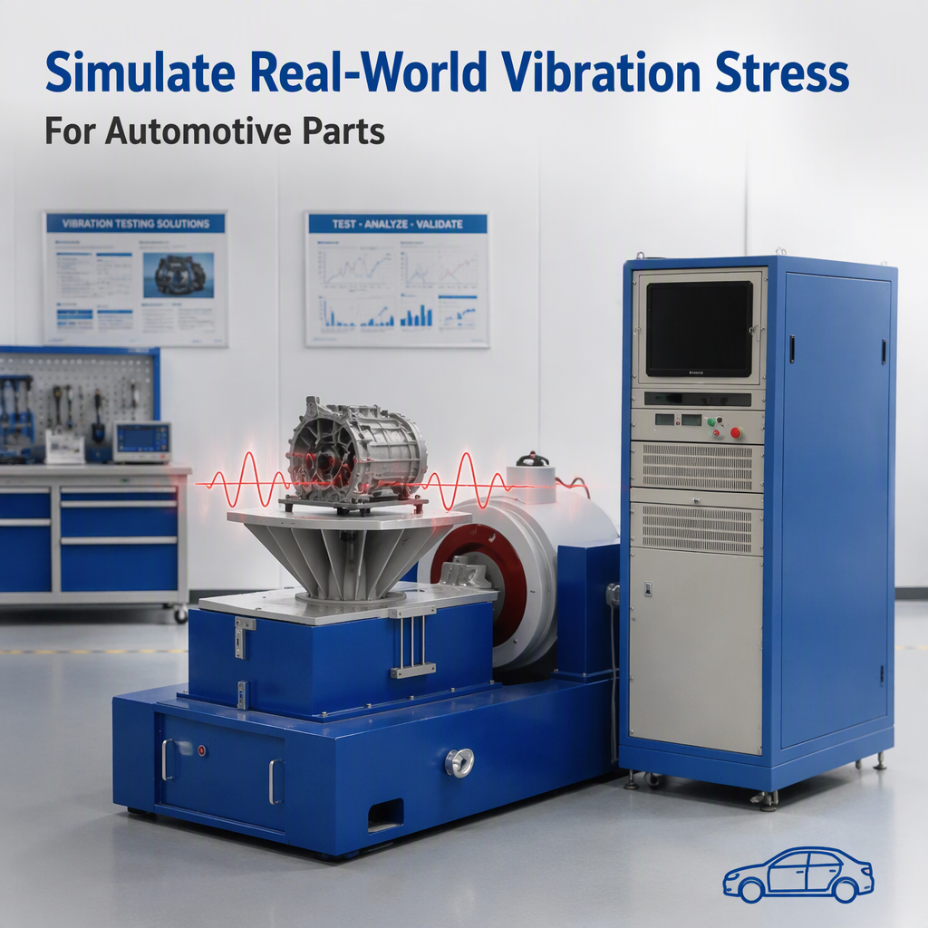 Vibration testing machine in laboratory setting