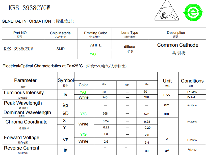 SMD Custom 8 Digit 7 Segment LED Display White Yellow Green Color