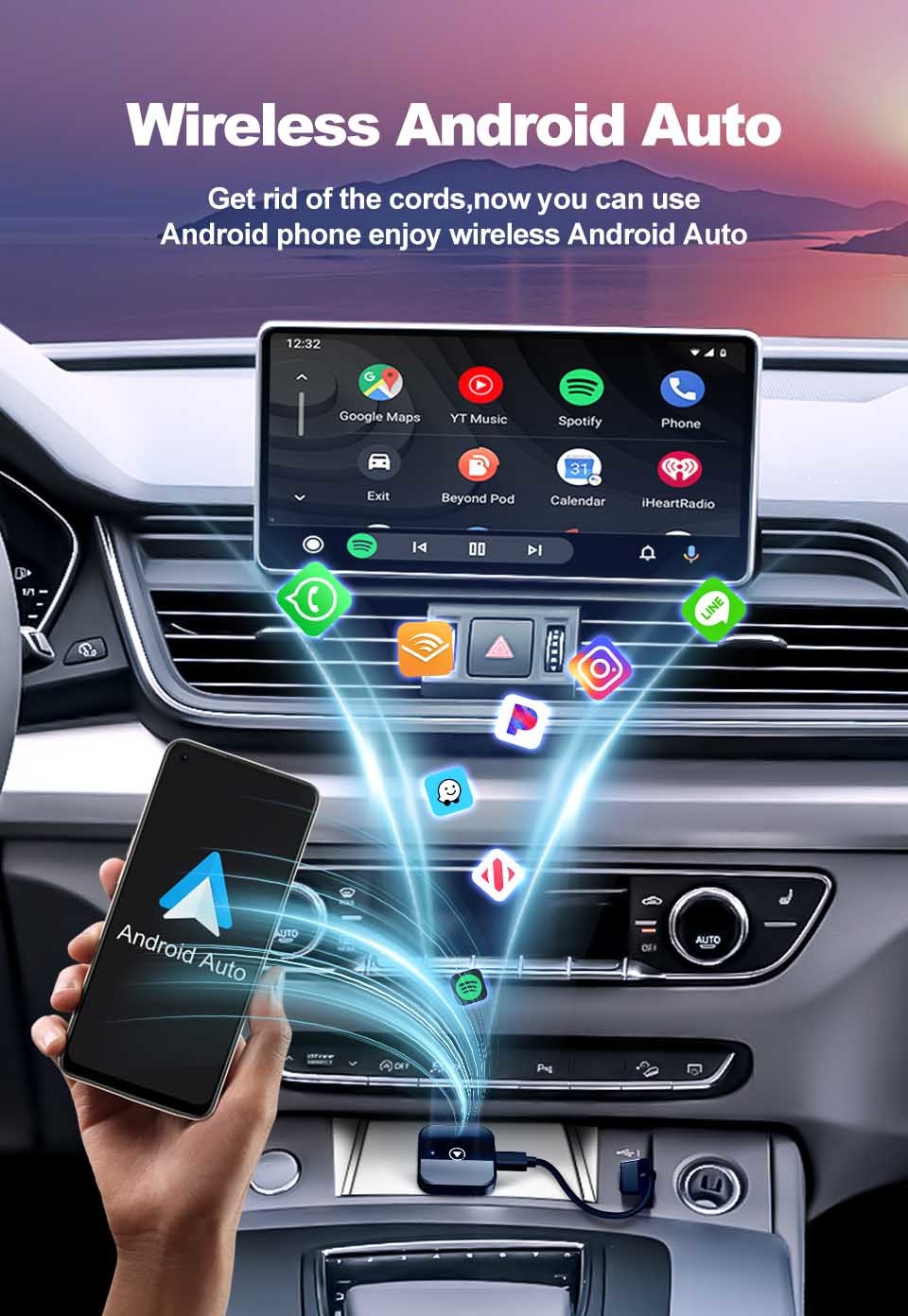 Seamless Bluetooth Carplay Android Auto Adapter For Navigation