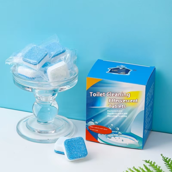 12 Tablets/Box Disposable Toilet Cleaning Effervescent Tablets Solid Fragrance Removes Odor Toilet Cleaning Tablets