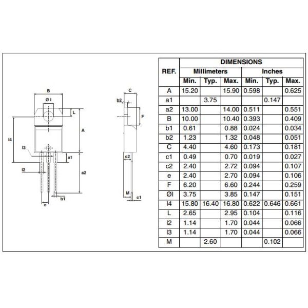 T410-600B-TR Triacs Sensitive Gate Electronics Integrated Circuits Power Mosfet Transistor 4A TRIACS