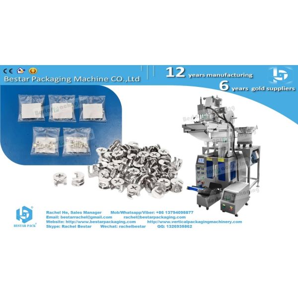 How to pack furniture hardware fitting Bestar customized automaitc counting packaging machine