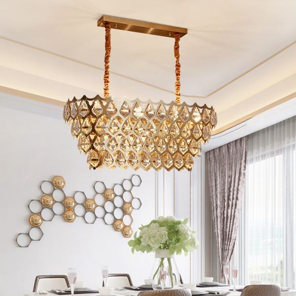 Crystal Dimmable Temperature Adjustable Ceiling Light Flush Mount Modern Contemporary Luxury LED Chandelier Lampfor