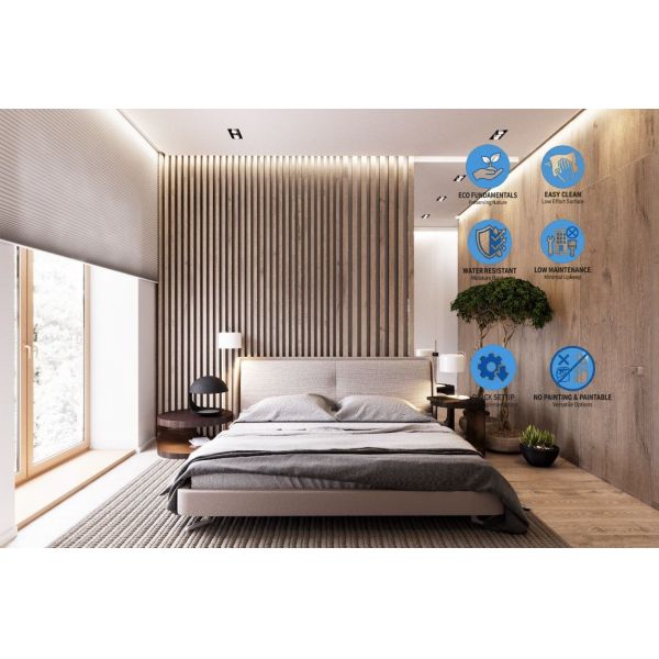 160*24mm WPC Fluted Louver Wall Panel Interior Stain Proof