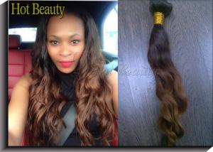 China 1b# Colored Human Hair Extensions / Ombre Curly Human Hair Weave on sale
