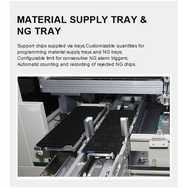 KR82-2500H Auto Tray IC Programming Machine | 8 Stations + Stack Tray Feeder | ±0.03mm Linear Motor for QFN/SOP/QFP | 2500 UPH