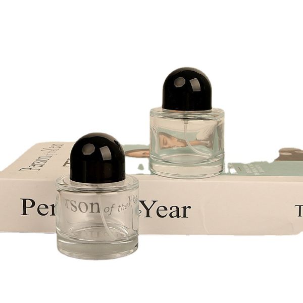 Clear 50ml Perfume Spray Bottle Glass Portable Press Refillable