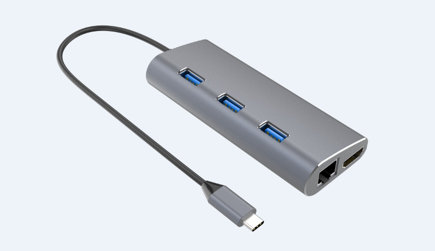 PC Laptop 8 In 1 2K 4K Multiple Usb C Port Hub